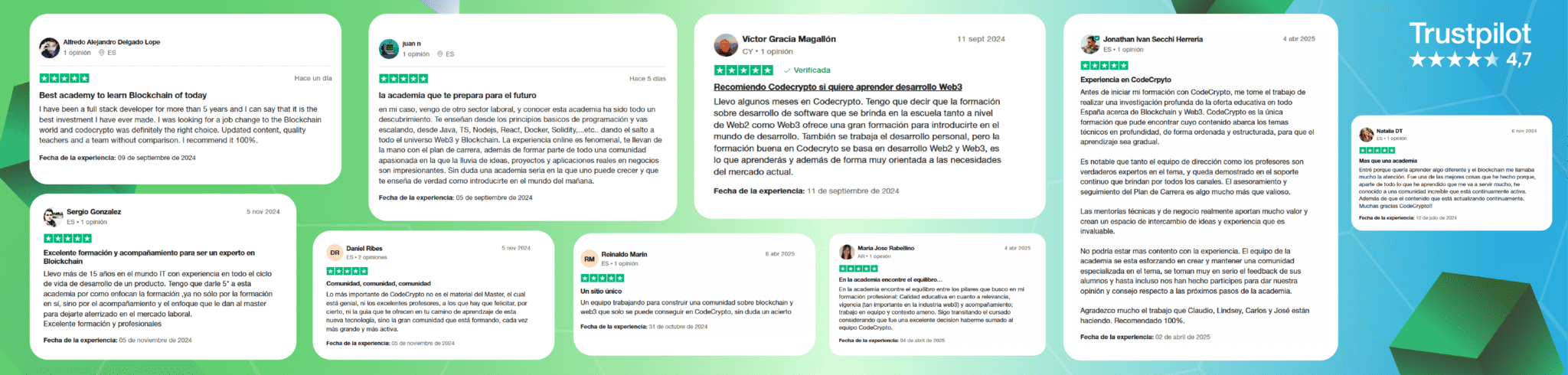 Reseñas de CodeCrypto Academy en Trustpilot